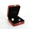 Cartier pair of cufflinks in silver and lacquer - Detail D2 thumbnail