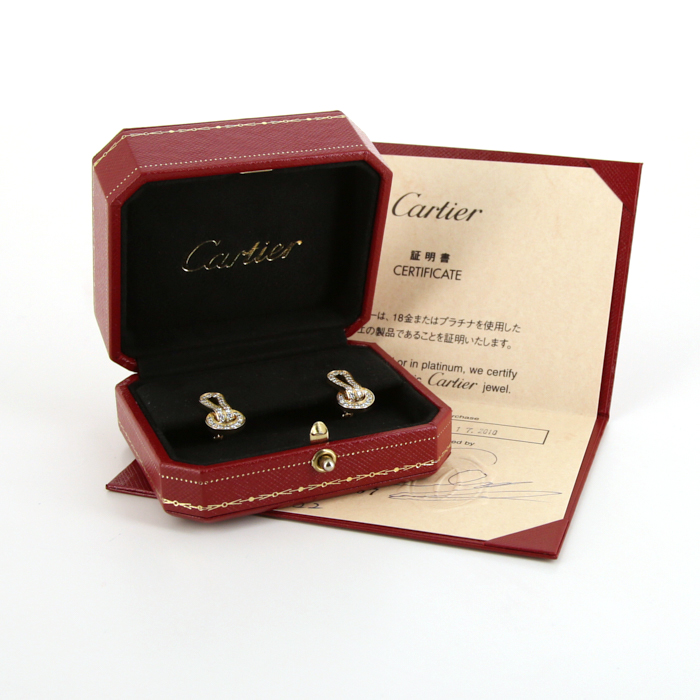 Orecchini Cartier Agrafe in oro giallo e diamanti - Detail D2