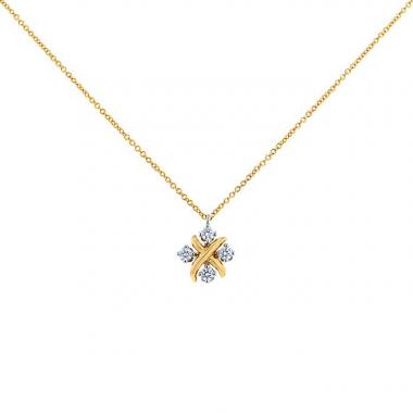 Collar Tiffany 
Co Lynn en platino,  oro amarillo y diamantes