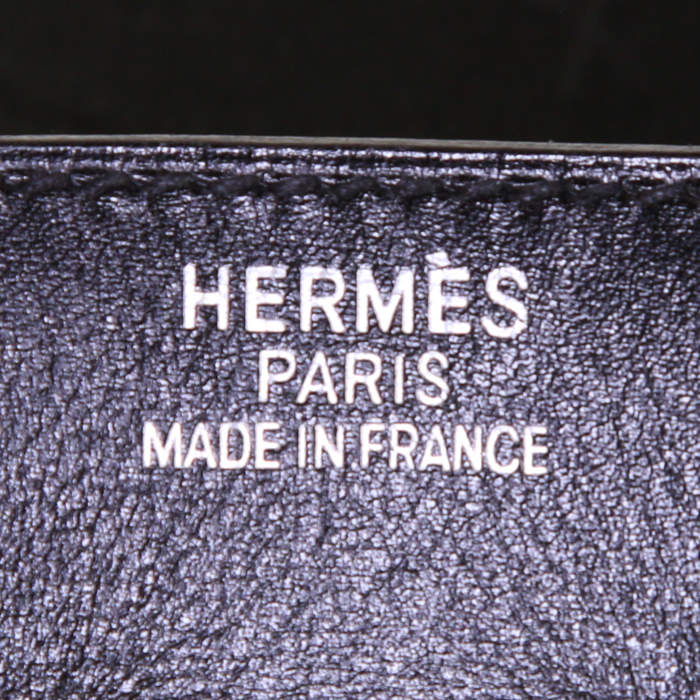 Bolso de mano Hermes Haut à Courroies en cuero box negro - Detail D3
