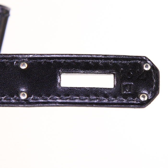 Hermes Haut à Courroies handbag in black box leather - Detail D4