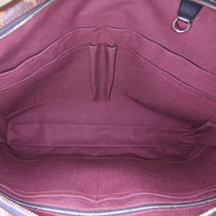 Louis Vuitton Voyage briefcase in brown monogram canvas and black leather - Detail D2