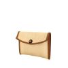 Hermes Rio pouch in beige braided horsehair and brown leather - 00pp thumbnail