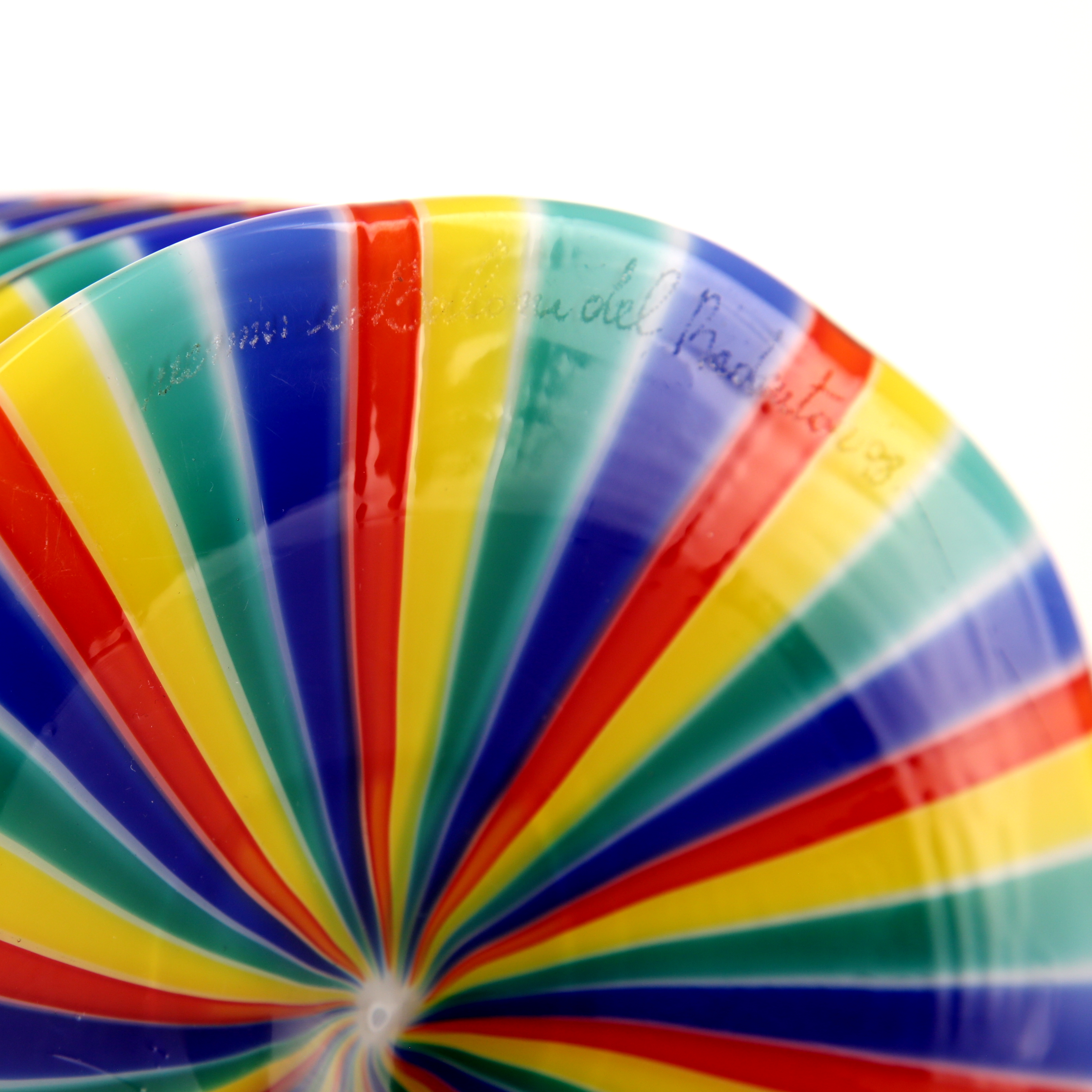 Fulvio Bianconi, photophore de la série "Baloni del Redentor", verre soufflé à cannes polychrome, Manufacture de Venini, signé et daté, de 1998 - Detail D1