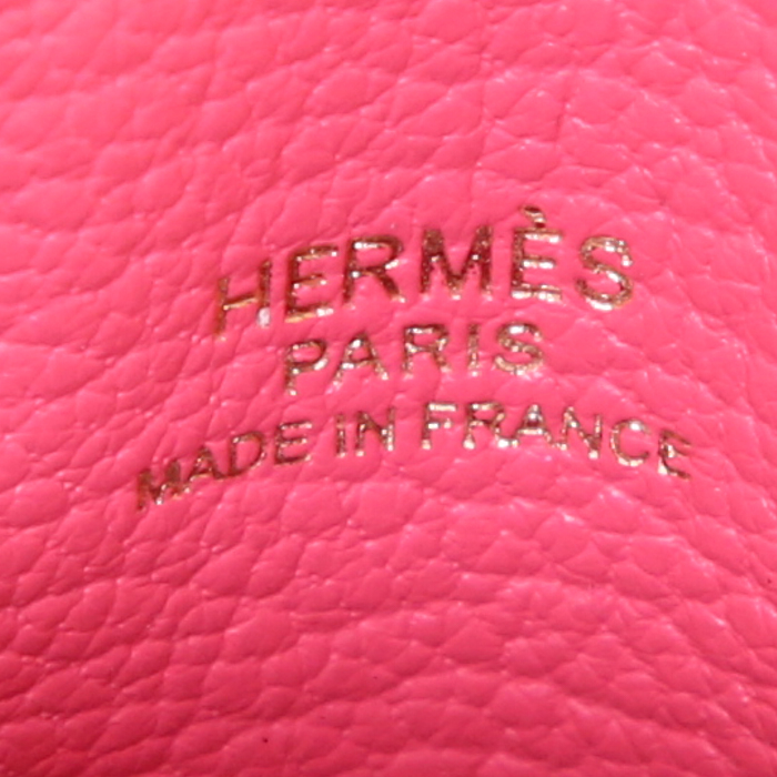Borsa Hermès Kelly Twilly bag charm in pelle Swift rosa e seta multicolore - Detail D2