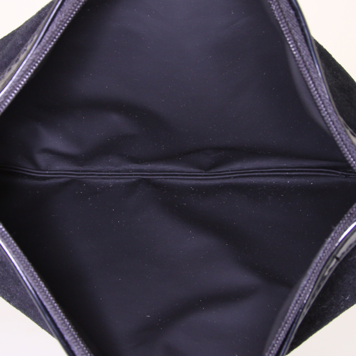 Portefeuille Chanel Vintage en cuir grainé noir - Detail D3