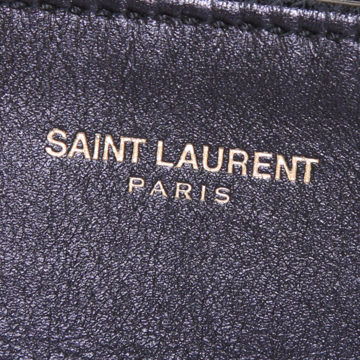 Saint Laurent shopping bag in black leather - Detail D3