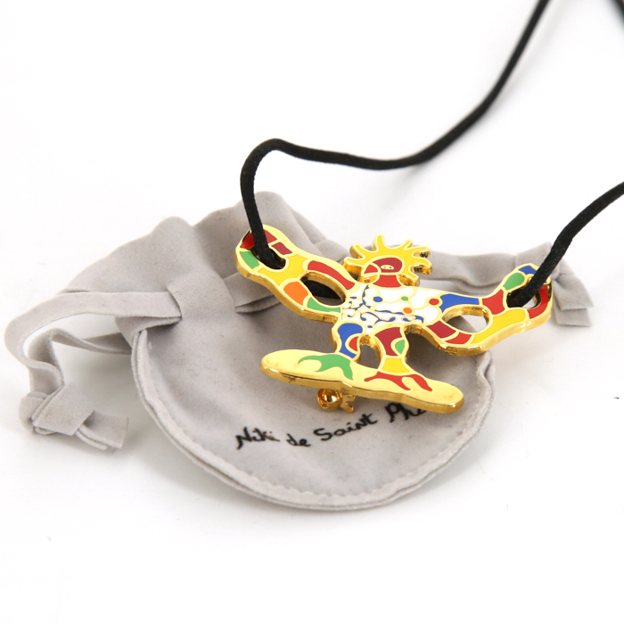 "White firebird" brooch, Niki de Saint Phalle, gilded metal and polychrome enamel, 1990s - Detail D3