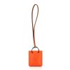 Hermès key-ring in orange leather - 360 thumbnail