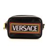 Borsa a tracolla Versace in pelle nera con motivo - 360 thumbnail