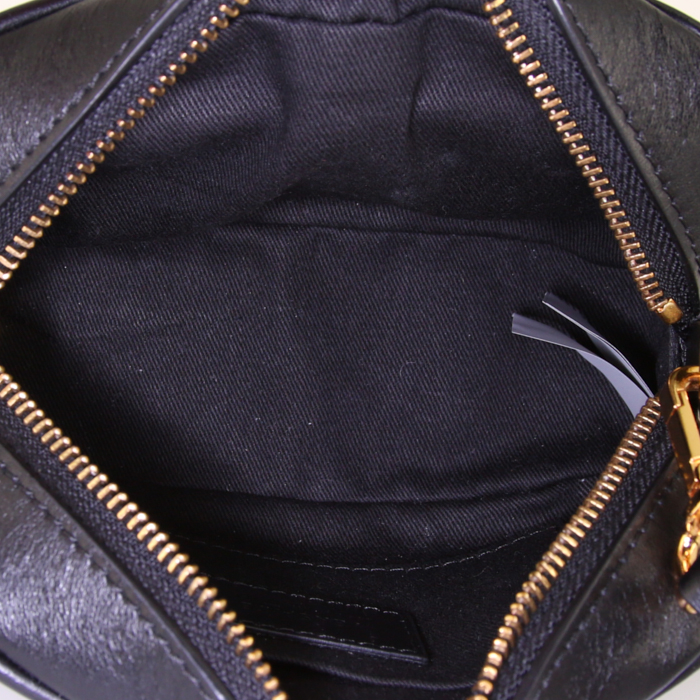 Borsa a tracolla Versace in pelle nera con motivo - Detail D2