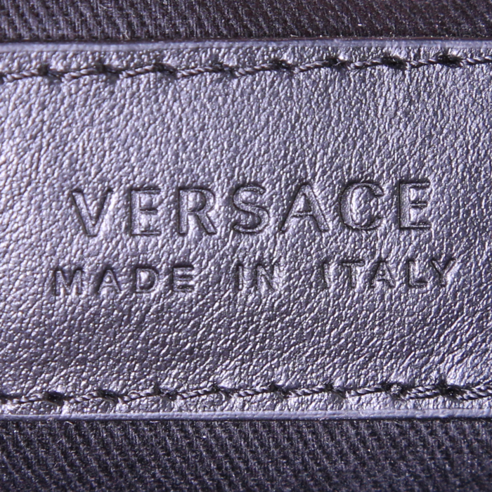 Borsa a tracolla Versace in pelle nera con motivo - Detail D3