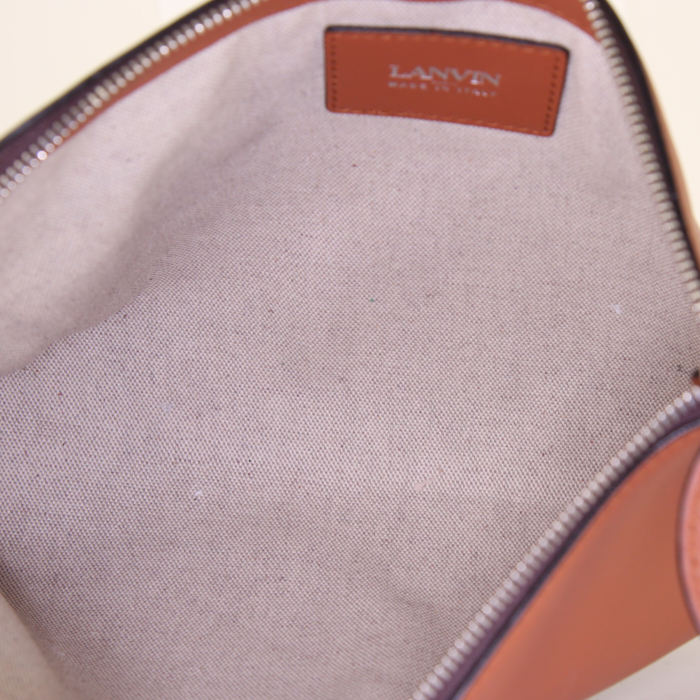 Lanvin pouch in brown leather - Detail D2