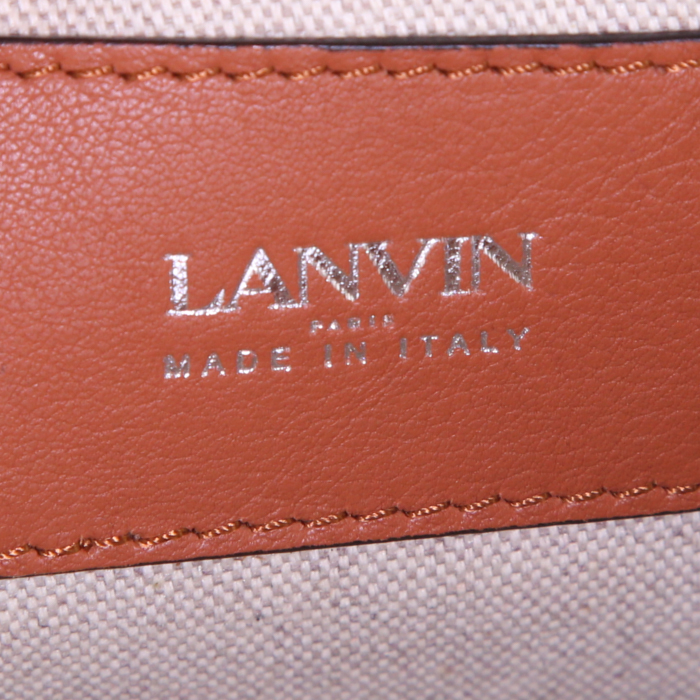 Pochette Lanvin in pelle marrone con motivo - Detail D3