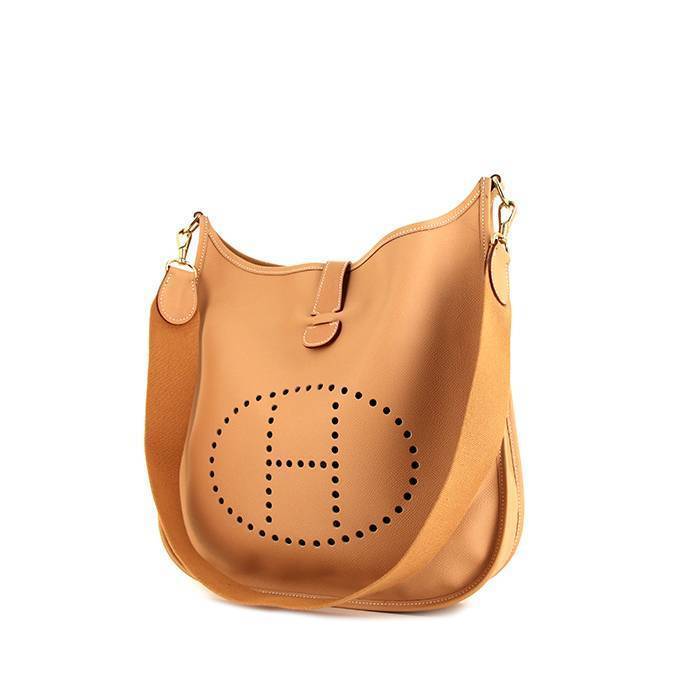 Evelyne leather crossbody bag Hermès Beige in Leather - 31586967