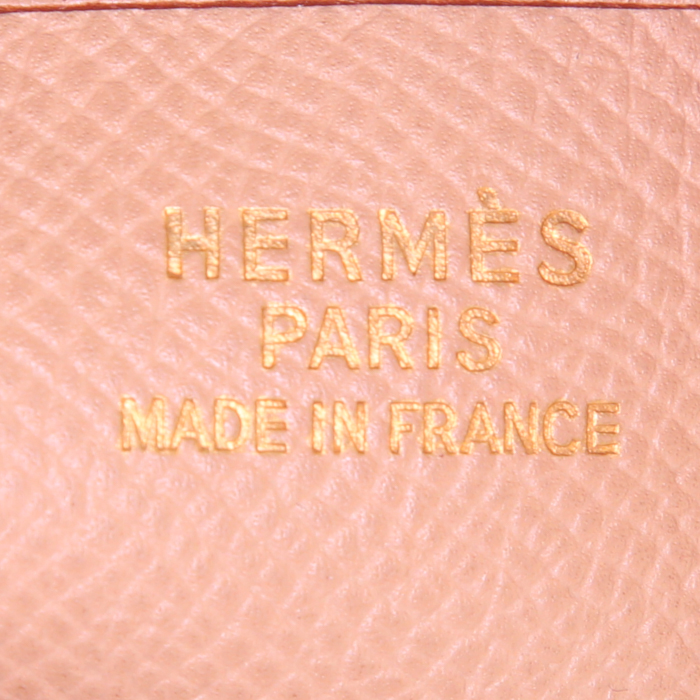 Sac bandoulière Hermes Evelyne grand modèle en cuir Courchevel beige - Detail D3