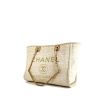 Sac cabas Chanel Deauville en toile beige et cuir beige - 00pp thumbnail