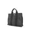 Sac cabas Hermes Toto Bag - Shop Bag petit modèle en toile grise et noire - 00pp thumbnail