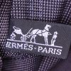 Sac cabas Hermes Toto Bag - Shop Bag petit modèle en toile grise et noire - Detail D3 thumbnail
