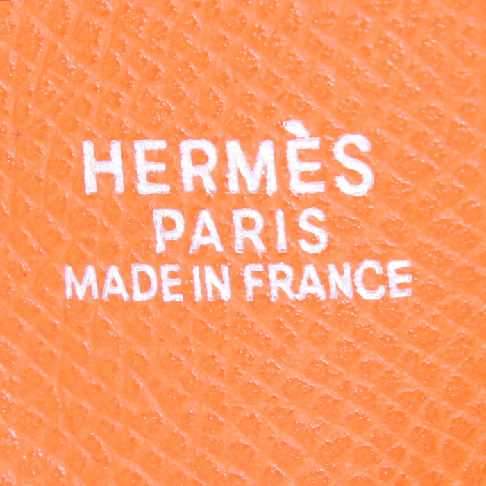 Borsa a tracolla Hermes Evelyne modello piccolo in pelle Epsom arancione - Detail D3