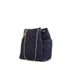 Shopping bag Chanel CC Chain Bucket in tela denim blu scuro - 00pp thumbnail