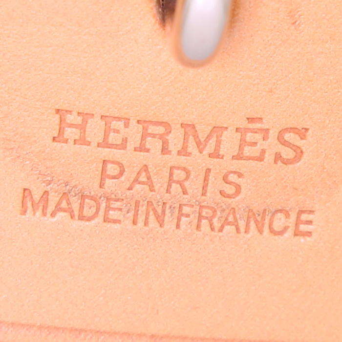 Zaino Hermès in tela beige e pelle naturale - Detail D4