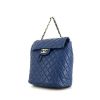 Chanel Timeless backpack in blue quilted leather - 00pp thumbnail