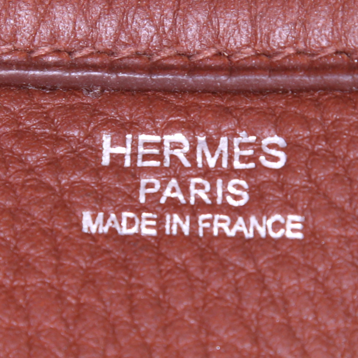 Hermès Eiffel briefcase in brown Cacao togo leather - Detail D4