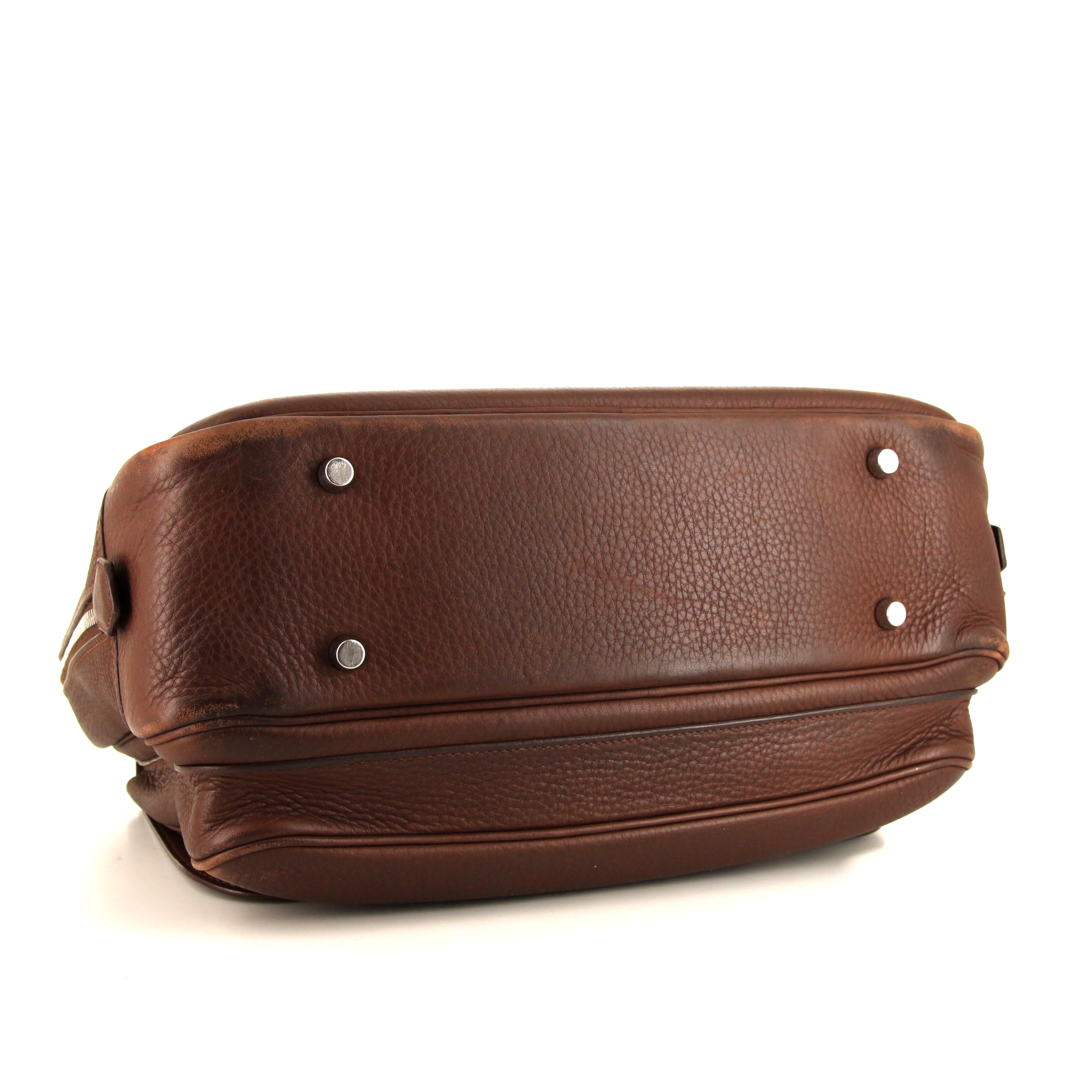 Hermès Eiffel briefcase in brown Cacao togo leather - Detail D5