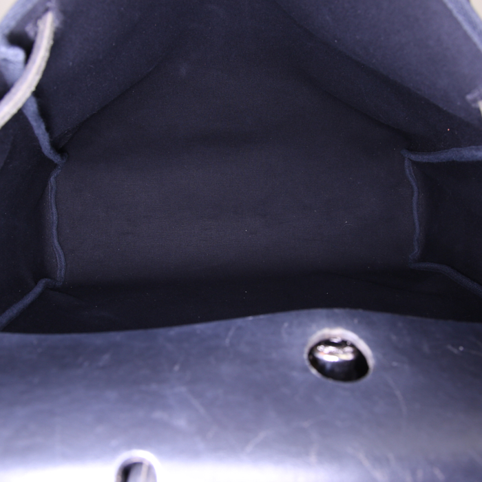 Borsa a tracolla Hermes Herbag in tela nera e pelle nera - Detail D3