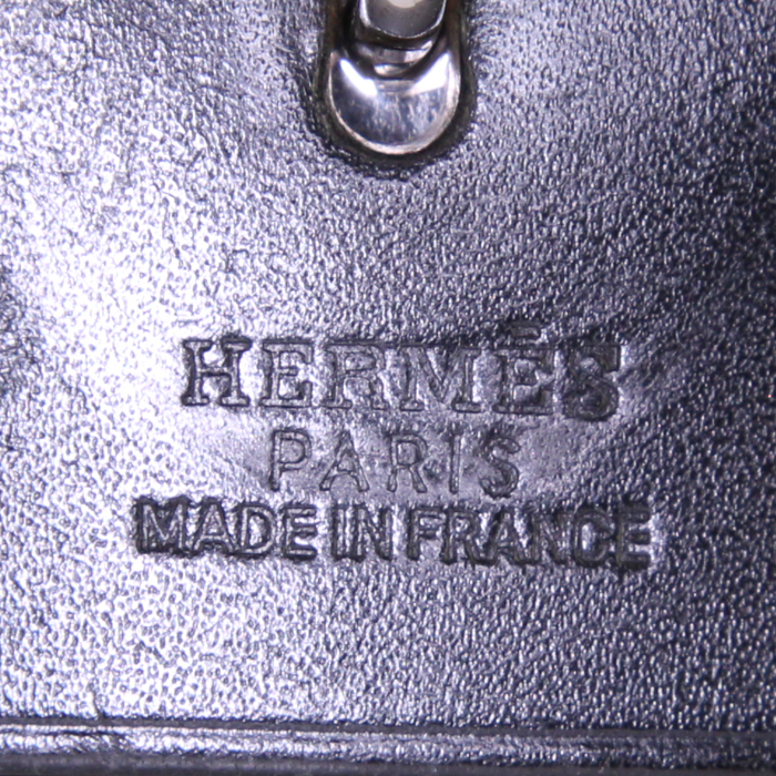 Borsa a tracolla Hermes Herbag in tela nera e pelle nera - Detail D4