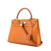 Hermes Kelly 28 cm handbag in gold Pecari leather - 00pp thumbnail