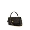 Chanel Vintage handbag in black chevron quilted leather - 00pp thumbnail