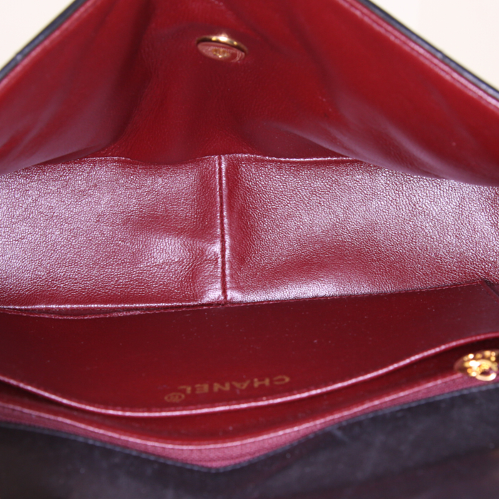 Borsa Chanel Vintage in pelle trapuntata a zigzag nera - Detail D3