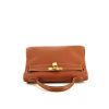 Hermes Kelly 32 cm handbag in gold Courchevel leather - 360 Front thumbnail