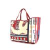 Chanel Grand Shopping shopping bag in red and white coated canvas and red leather - 00pp thumbnail