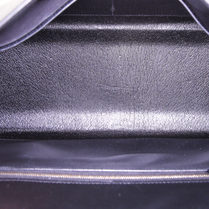 Bolso de mano Hermes Kelly 32 cm en cuero box negro - Detail D3