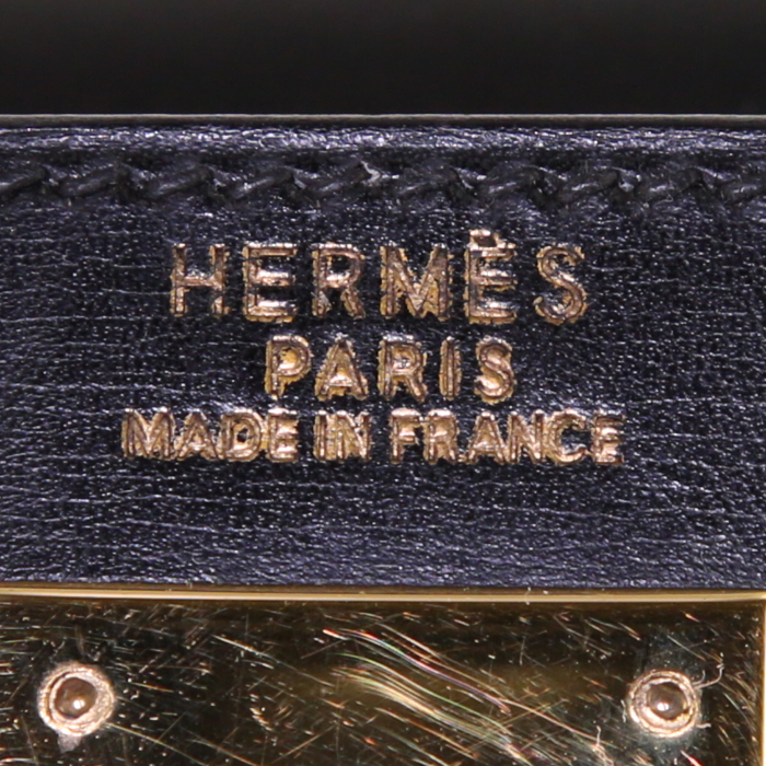 Sac à main Hermes Kelly 32 cm en cuir box noir - Detail D4
