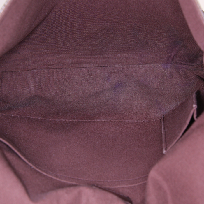 Bolso bandolera Louis Vuitton Brooklyn en lona a cuadros ébano y cuero marrón - Detail D2