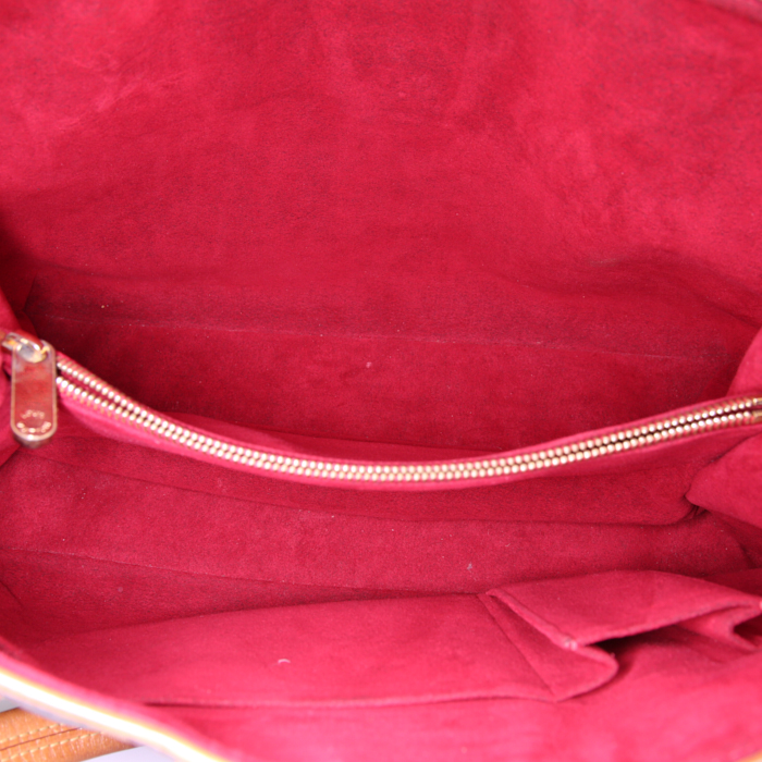 Bolso de mano Louis Vuitton Griet Mirage en lona Monogram marrón y cuero natural - Detail D2