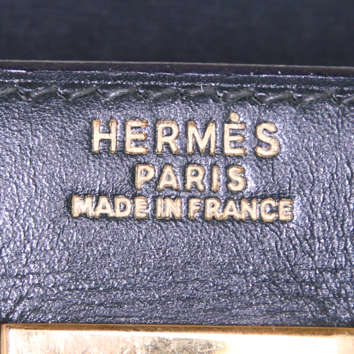 Hermes Kelly 32 cm handbag in dark green box leather - Detail D4