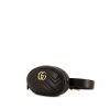 Pochette-cintura Gucci GG Marmont clutch-belt in pelle trapuntata a zigzag nera - 00pp thumbnail