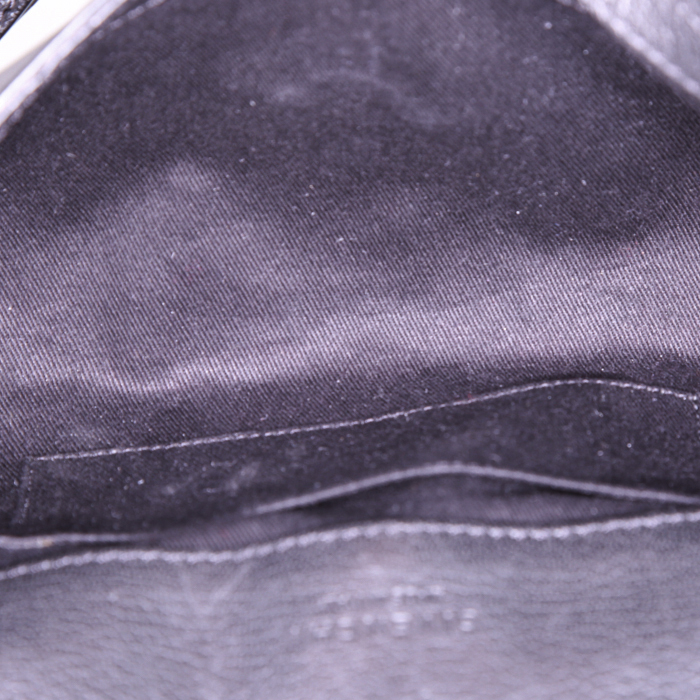 Sac bandoulière Givenchy Obsedia en cuir grainé noir - Detail D2