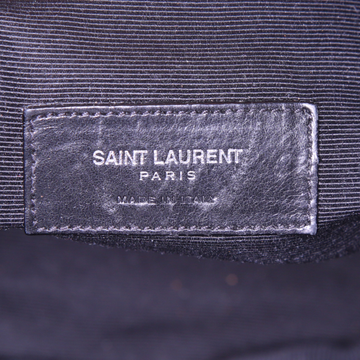 Saint Laurent Talitha mini shoulder bag in black leather - Detail D3
