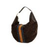 Gucci handbag in brown, blue and orange velvet and brown leather - 00pp thumbnail