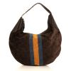 Gucci handbag in brown, blue and orange velvet and brown leather - 360 thumbnail