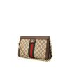 Gucci Ophidia shoulder bag in beige monogram canvas and brown leather - 00pp thumbnail