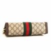 Gucci Ophidia shoulder bag in beige monogram canvas and brown leather - Detail D4 thumbnail