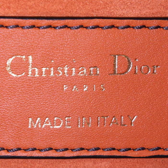 Bolso bandolera Dior Mini Lady Dior en cuero cannage naranja - Detail D4