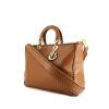Shopping bag Dior Lady Dior modello grande in pelle marrone - 00pp thumbnail